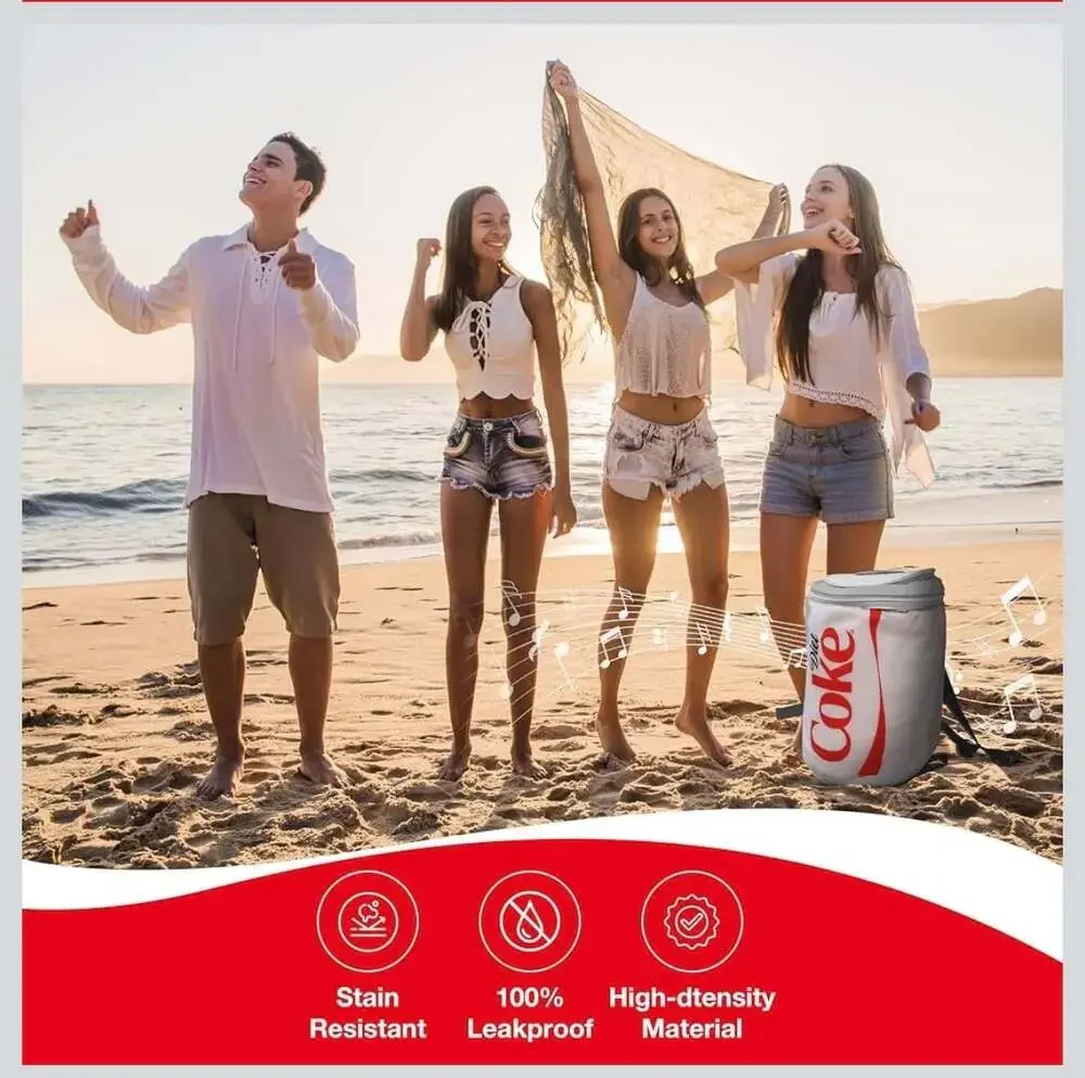 Gabba Goods Diet Coke Can Shaped Cooler Bag with Built-in Bluetooth Speaker
